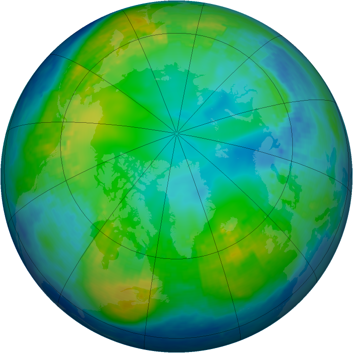 Arctic ozone map for 14 November 2003